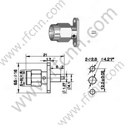 Connettore RF Micro-Strip RF della flangia maschio del maschio SMA